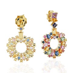 Orecchini multi gemma in oro 18 carati