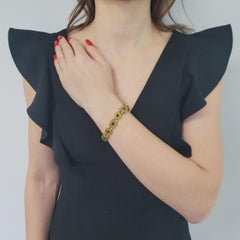 Multi-Gemstone And Diamond Bracelet In 18k Yellow Gold.