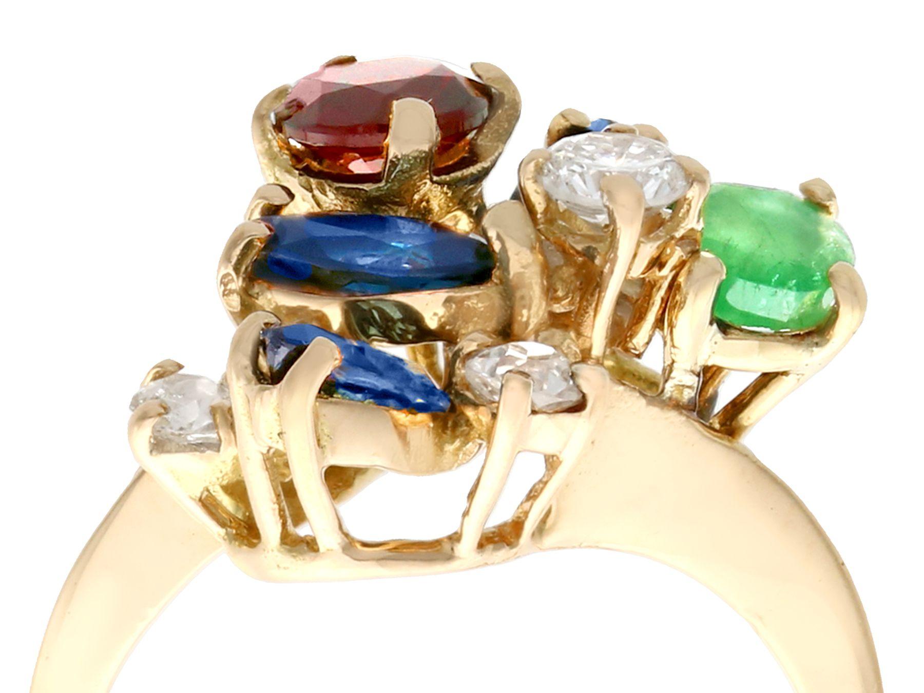 multi gemstone rings gold