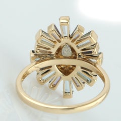 Bague Evil Eye en or jaune 18 carats, multi-gemmes baguettes et diamants