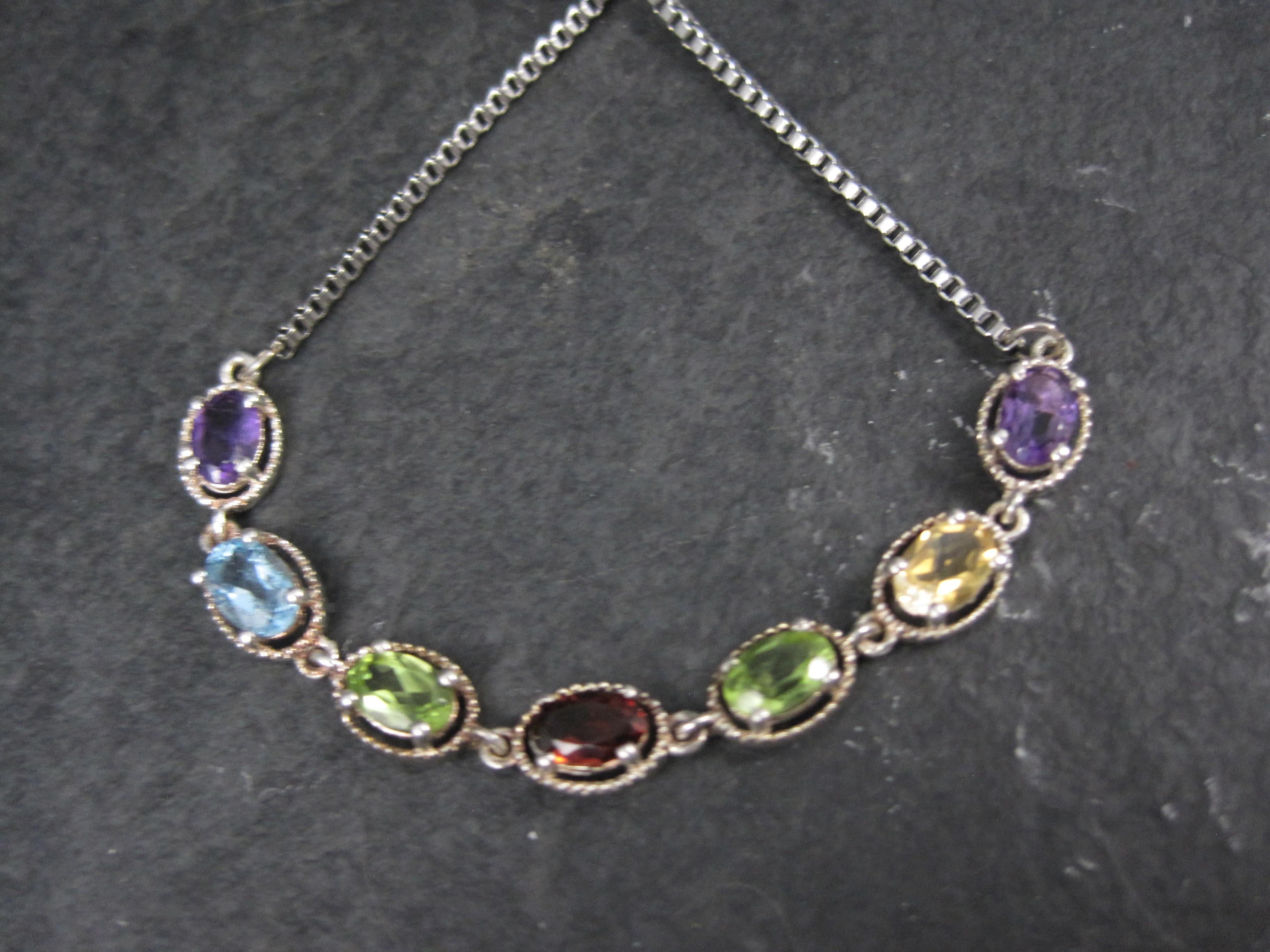 Moderno Bracciale Bolo con più pietre preziose in argento Sterling in vendita
