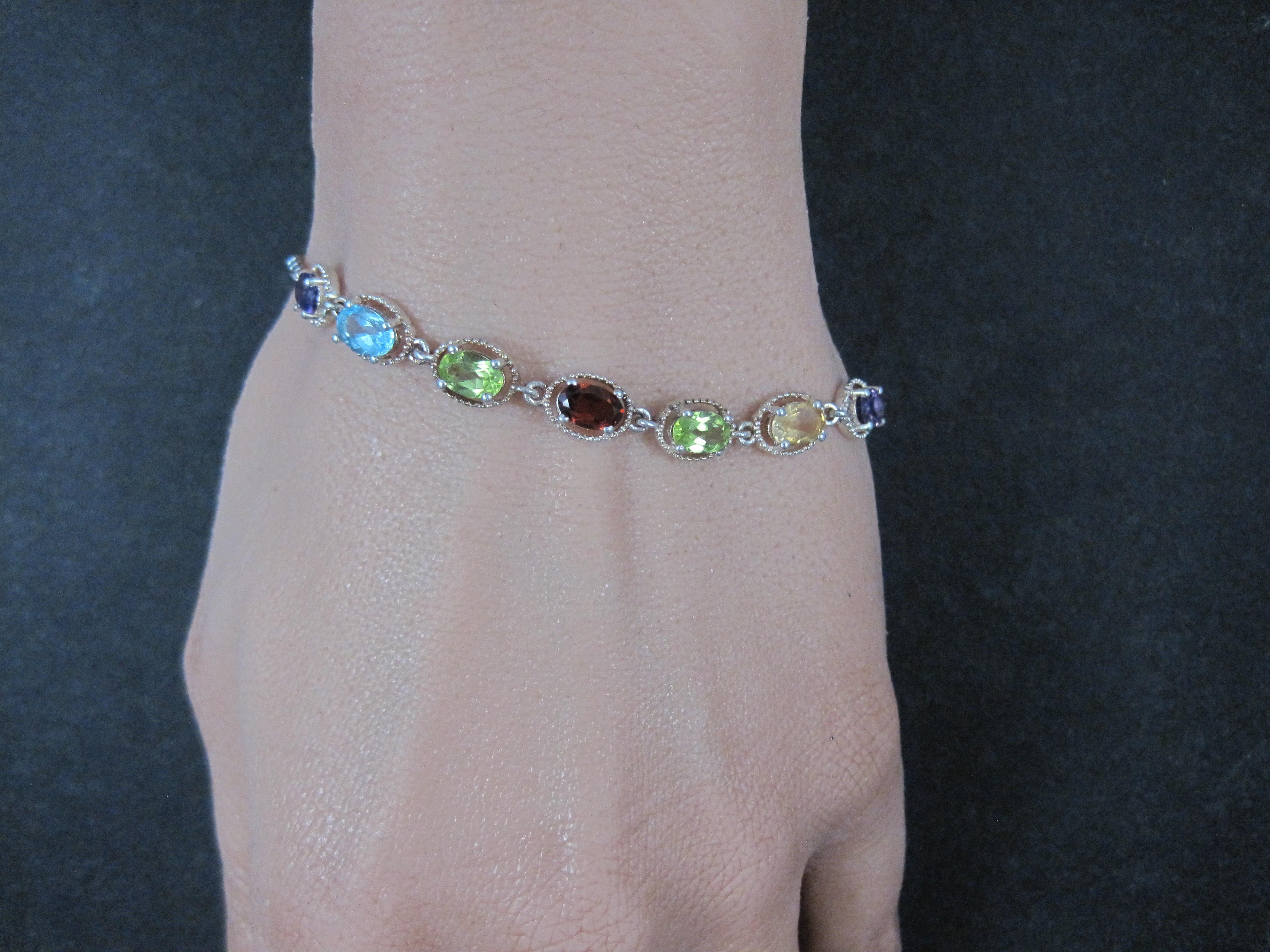 Bracciale Bolo con più pietre preziose in argento Sterling in vendita 2