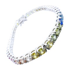 Multi Gemstone Bracelet in Silver