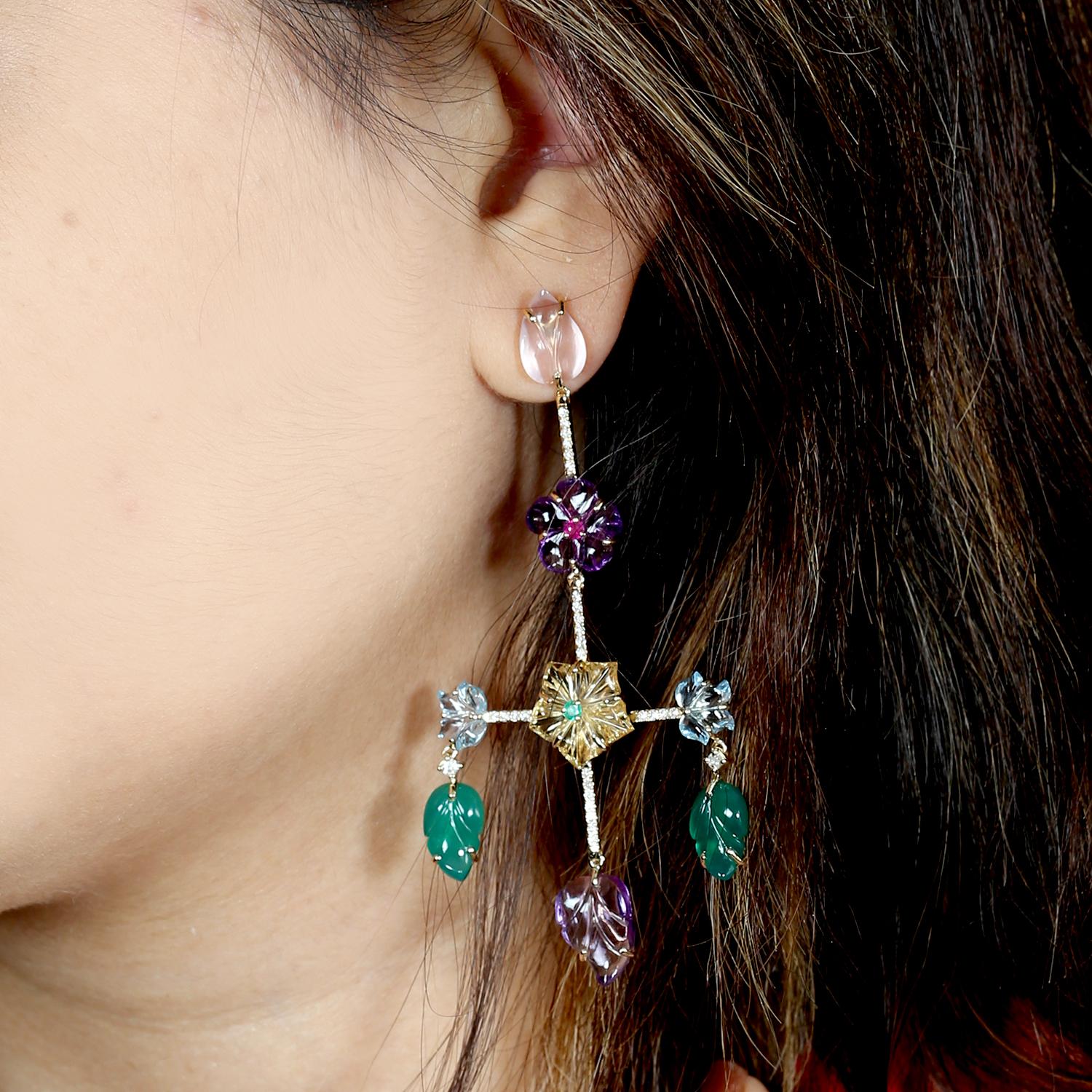 18KT:7.607g,D:0.47ct, Emer:0.13ct,Mix :37.00ct,Ruby:0.16ct,