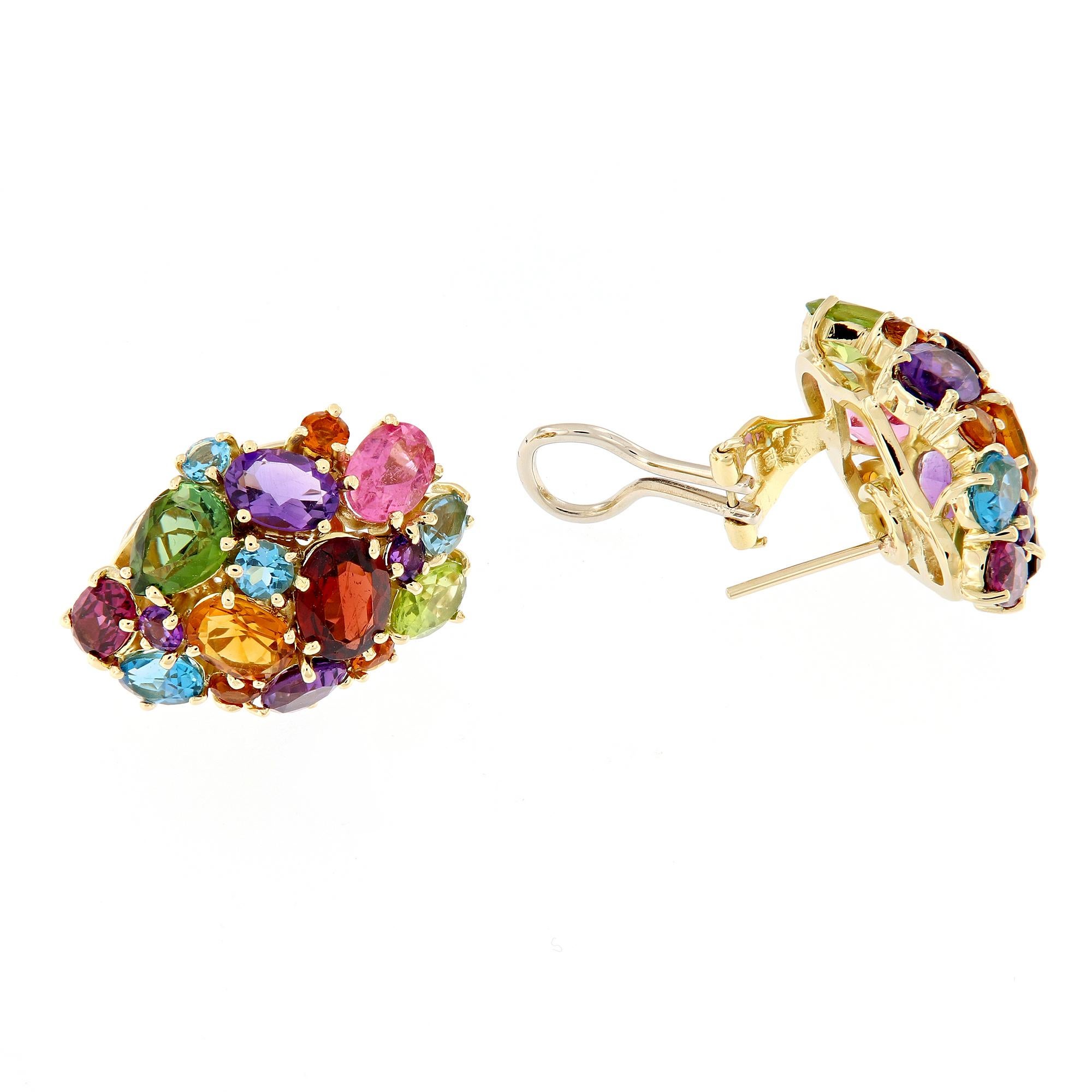 multi gemstone earrings