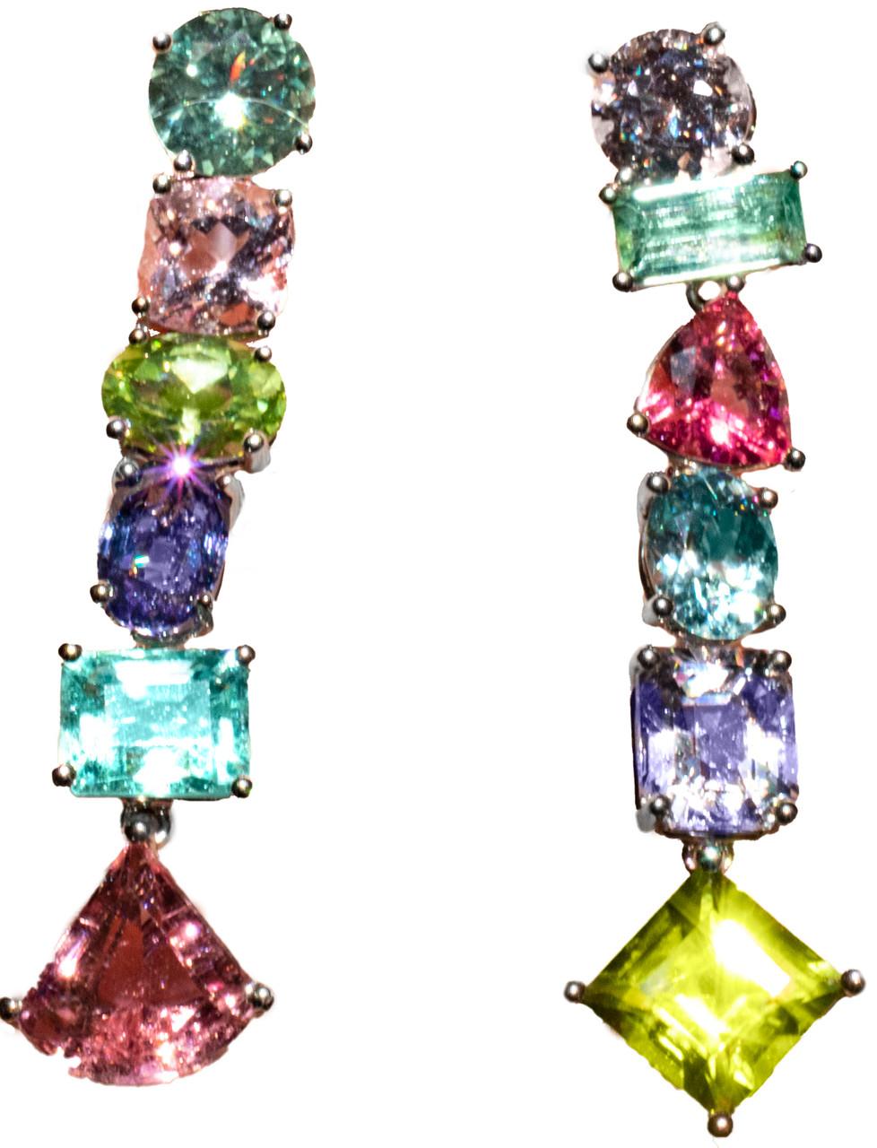 dangle gem earrings