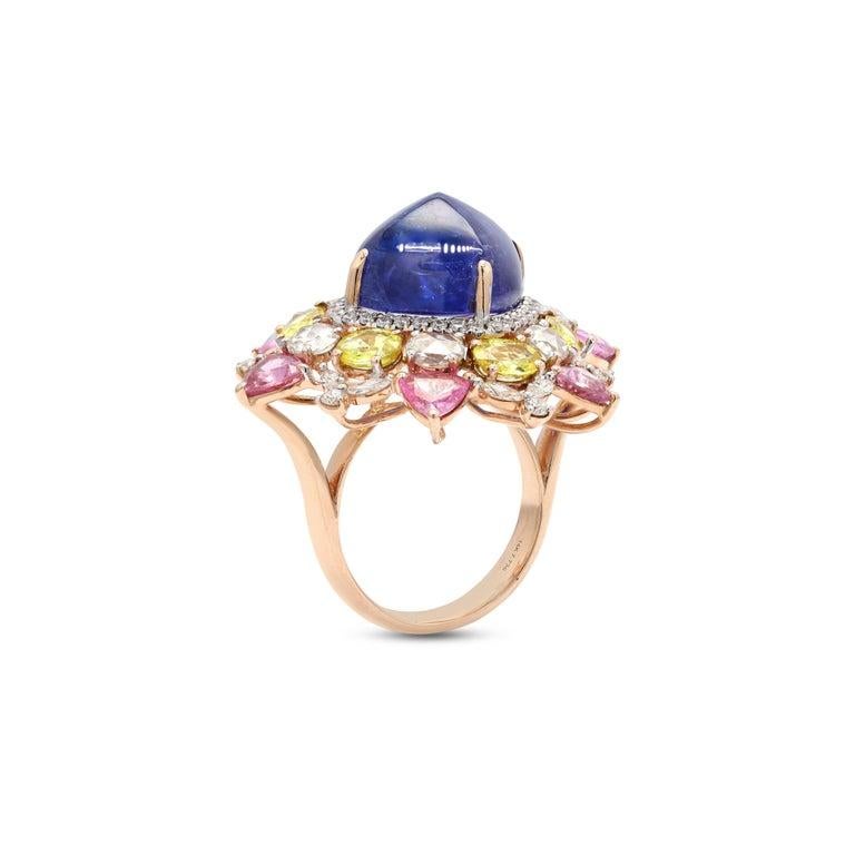 En venta: Anillo de Cóctel con Diamantes Multigema en Oro Amarillo de 14K  6