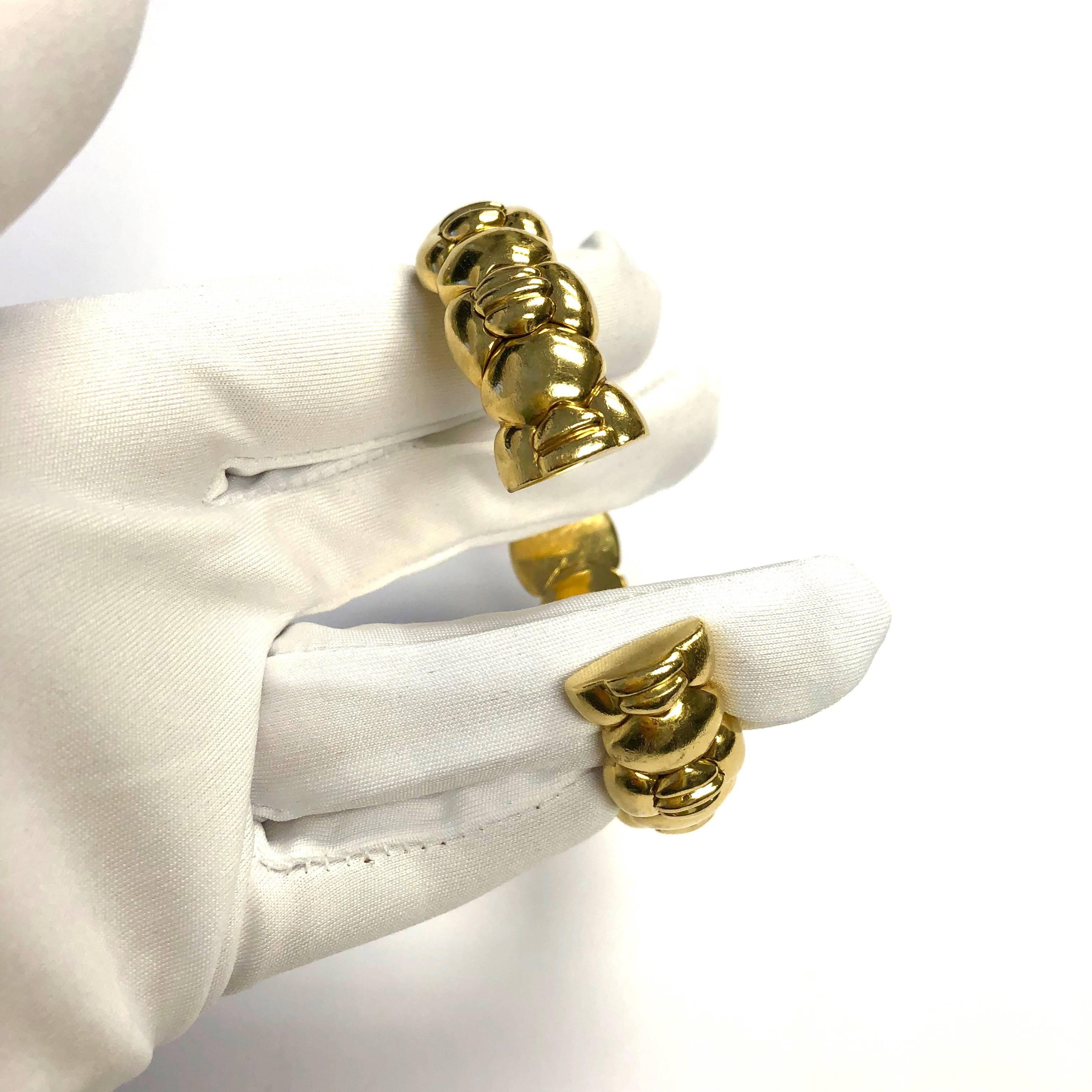 Multi-Gemstone Flexible Gold Cuff Bracelet 1