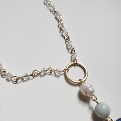 Multi Gemstone Goddess Chakra Necklace Gold Moonstone Lapis Citrine Pearl