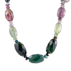 Multi-Gemstone Gold Collar Necklace