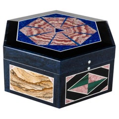 Vintage Multi-Gemstone Intarsia Jewelry Box, Russia, circa 1950