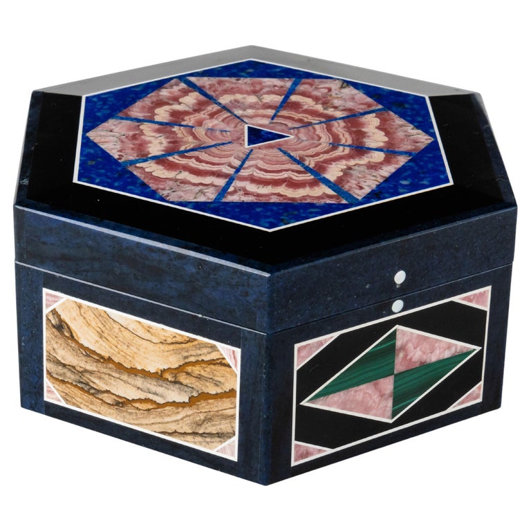 MultiGemstone Intarsia Jewelry Box, Russia, circa 1950 For Sale at 1stDibs