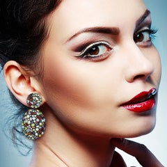 Multi Gemstone Kaleidoscope Earrings Amethyst Citrine Garnet