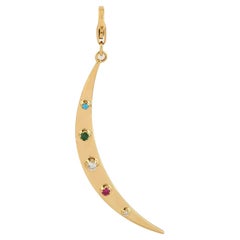 Multi Gemstone Pendant Made In 18k Yellow Gold