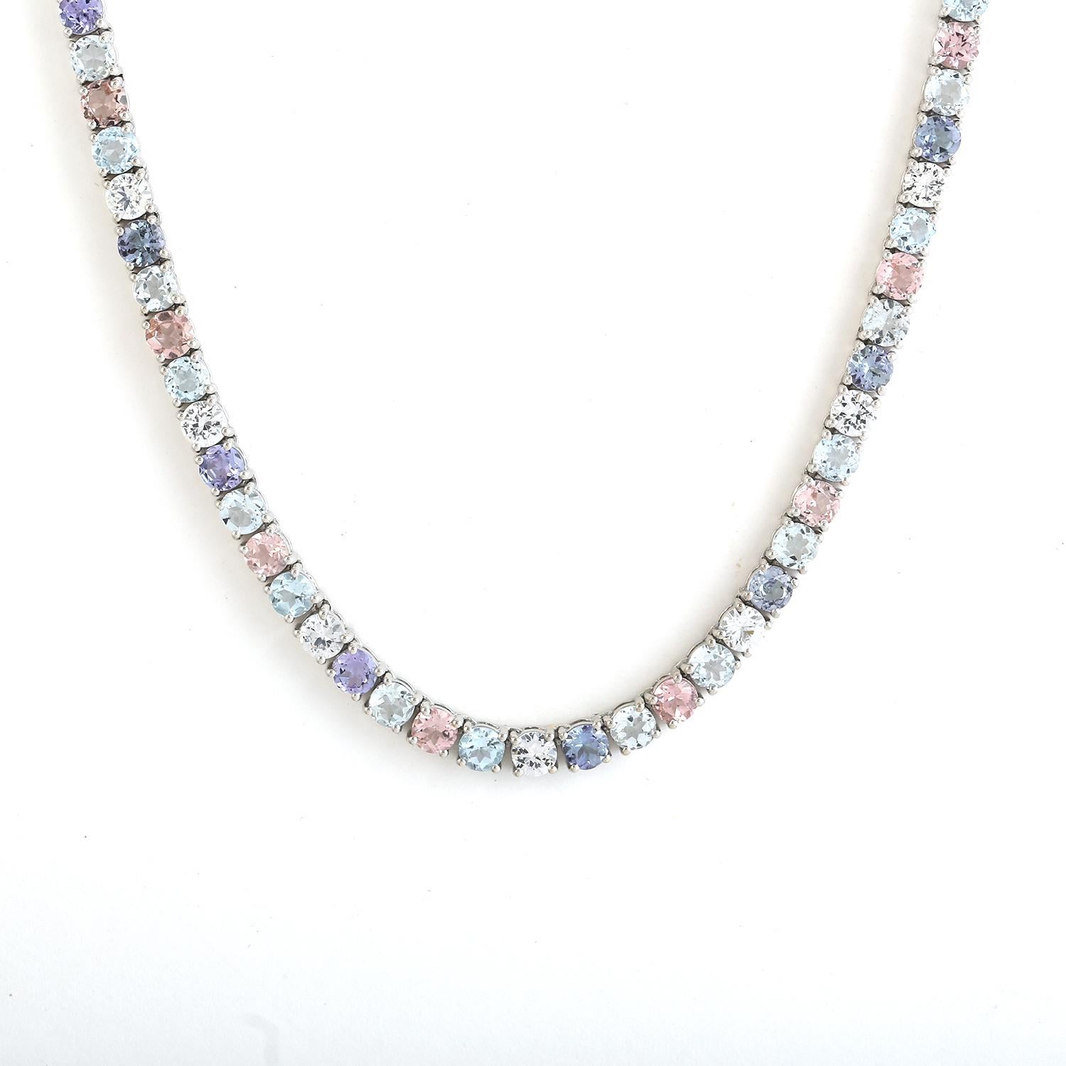 14KT:34.650g, Aqua:4.82ct,Sapp:6.48ct,Tanz:6.02ct,Topa