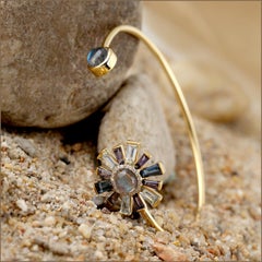 Bracelet Sunburst en or jaune 18 carats, multi-gemmes et diamants