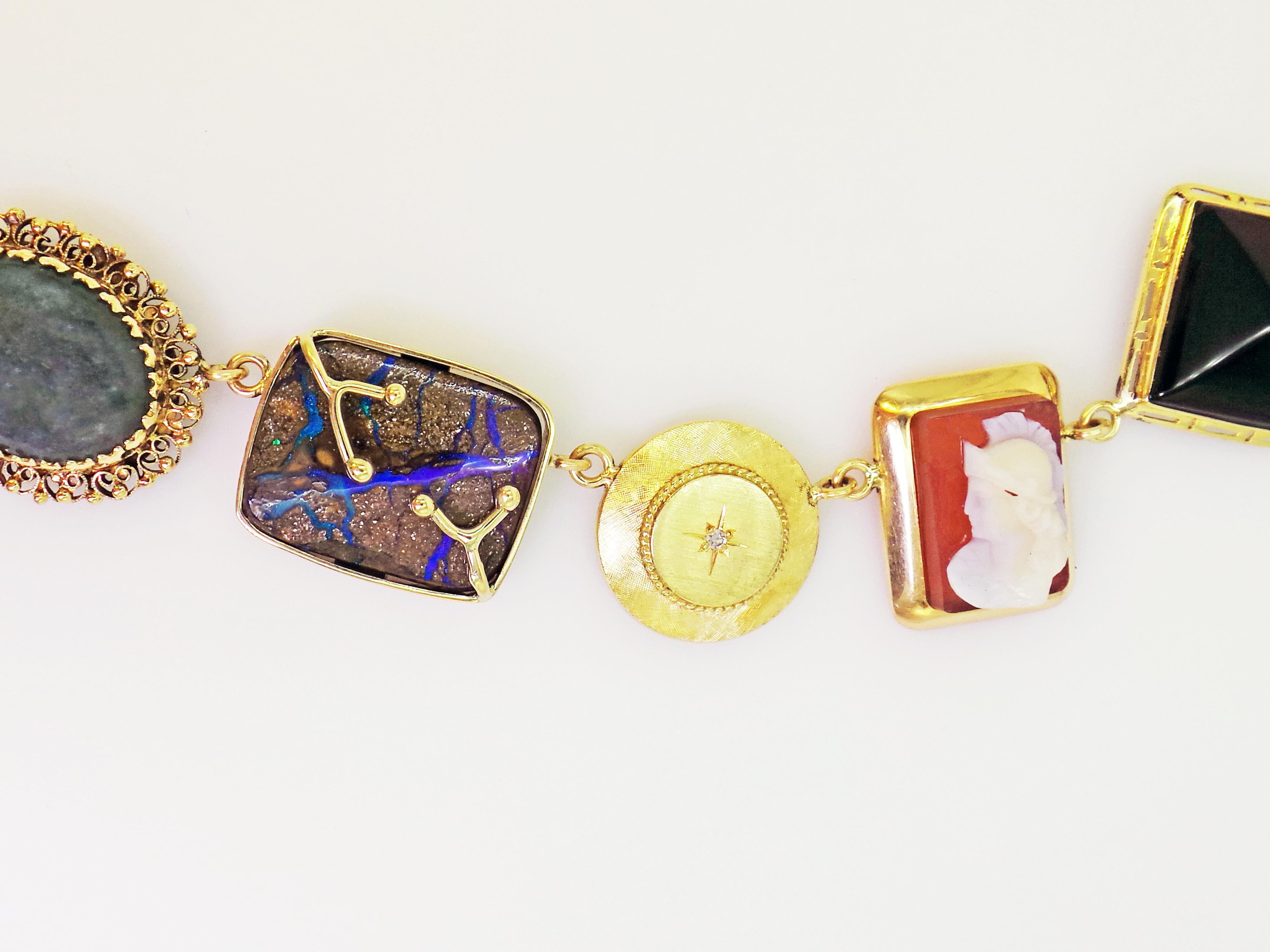 vintage multi gemstone necklace