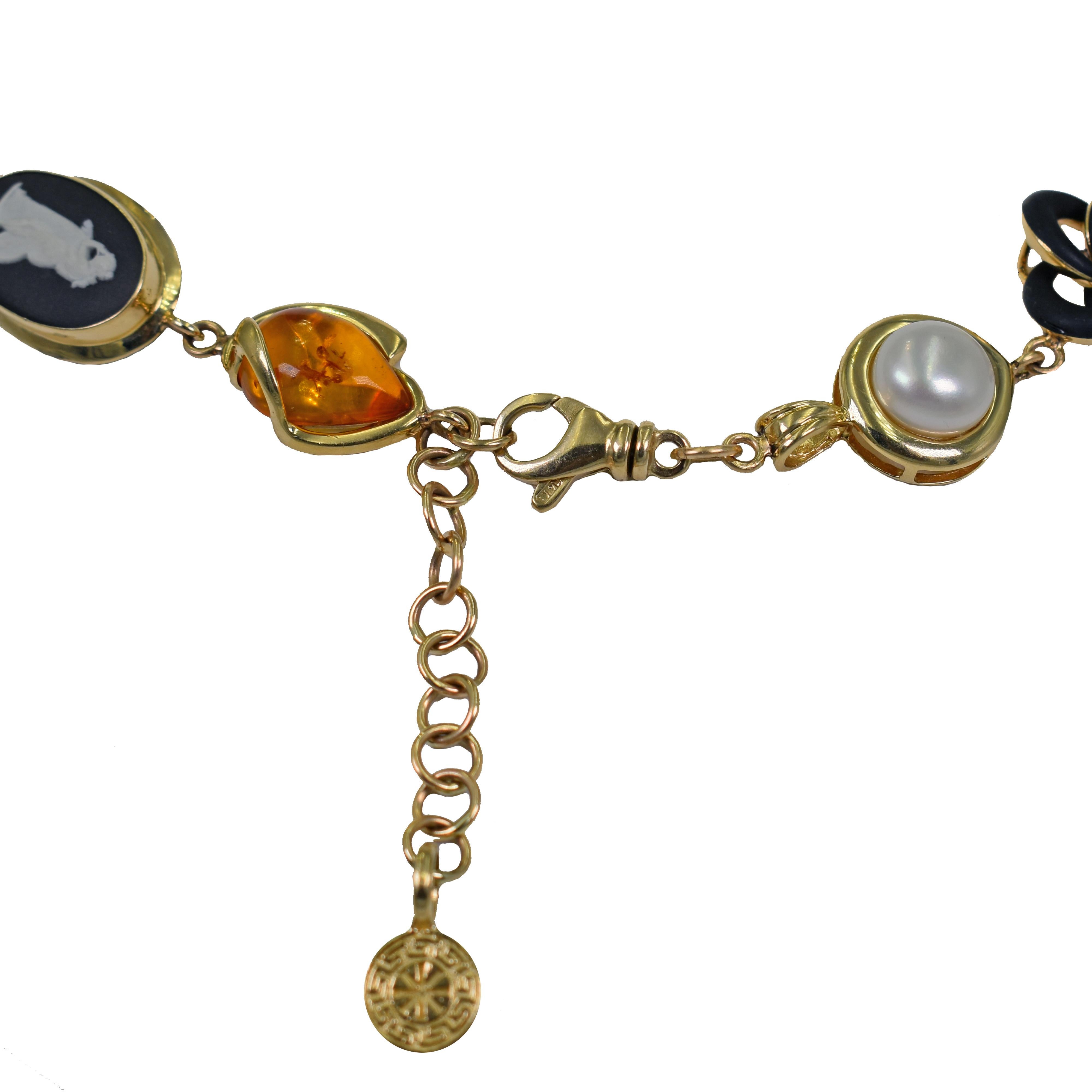 Multi-Gemstone, Vintage Pendant and Antique Coin 14 Karat Gold Bohemian Necklace 1