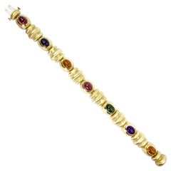 Multi-Gemstone Yellow Gold Bracelet