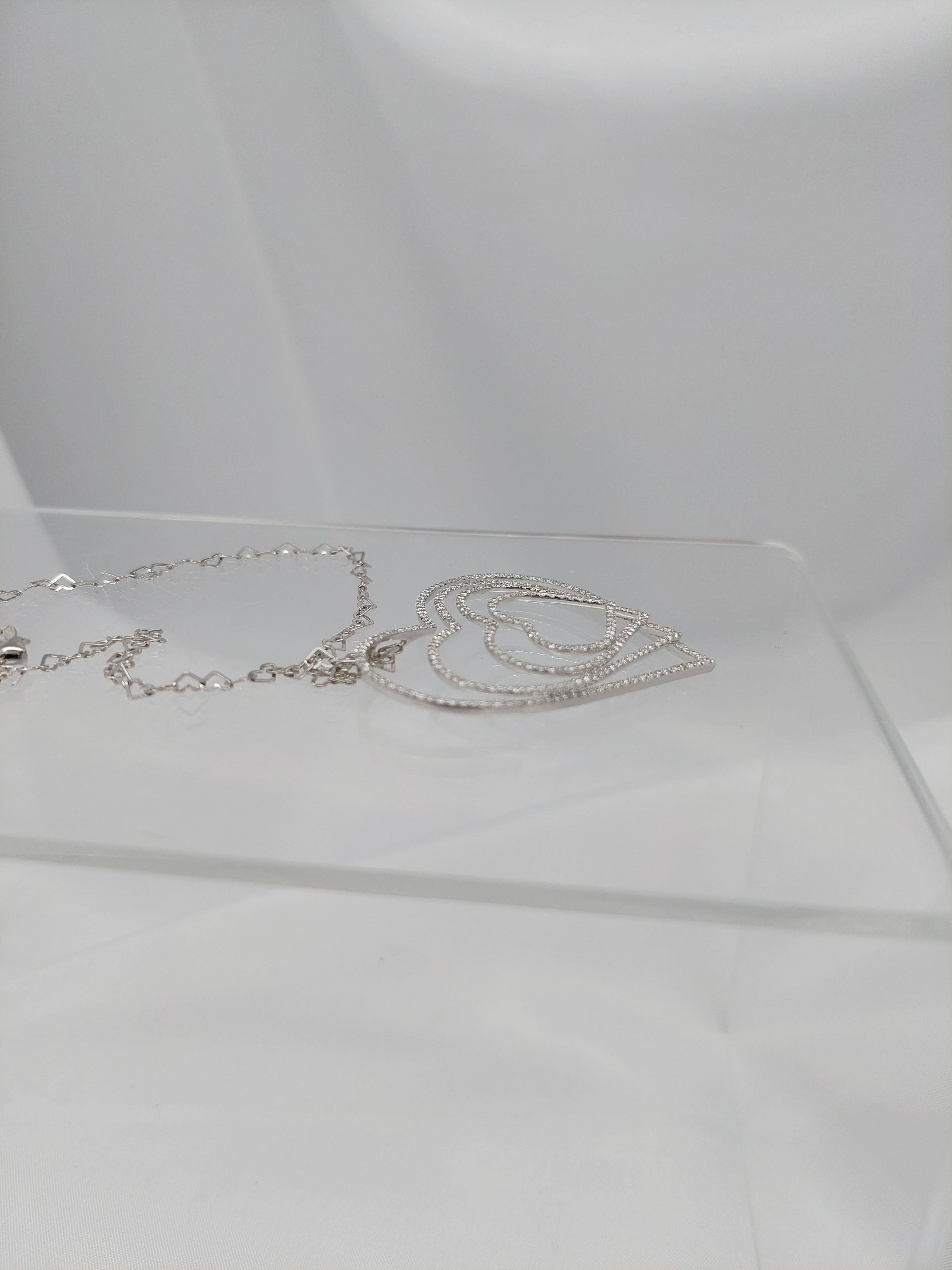 da uomo o donna Collana con diamanti a più cuori in vendita