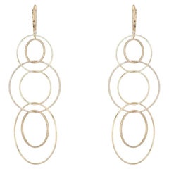 1.21ct Diamond Multi-Hoop 14K Yellow Gold Drop Earrings