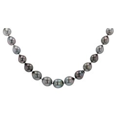 Multi Hued Black Tahitian Pearl Graduated Necklace