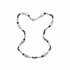 Collier de perles multicolores en argent sterling