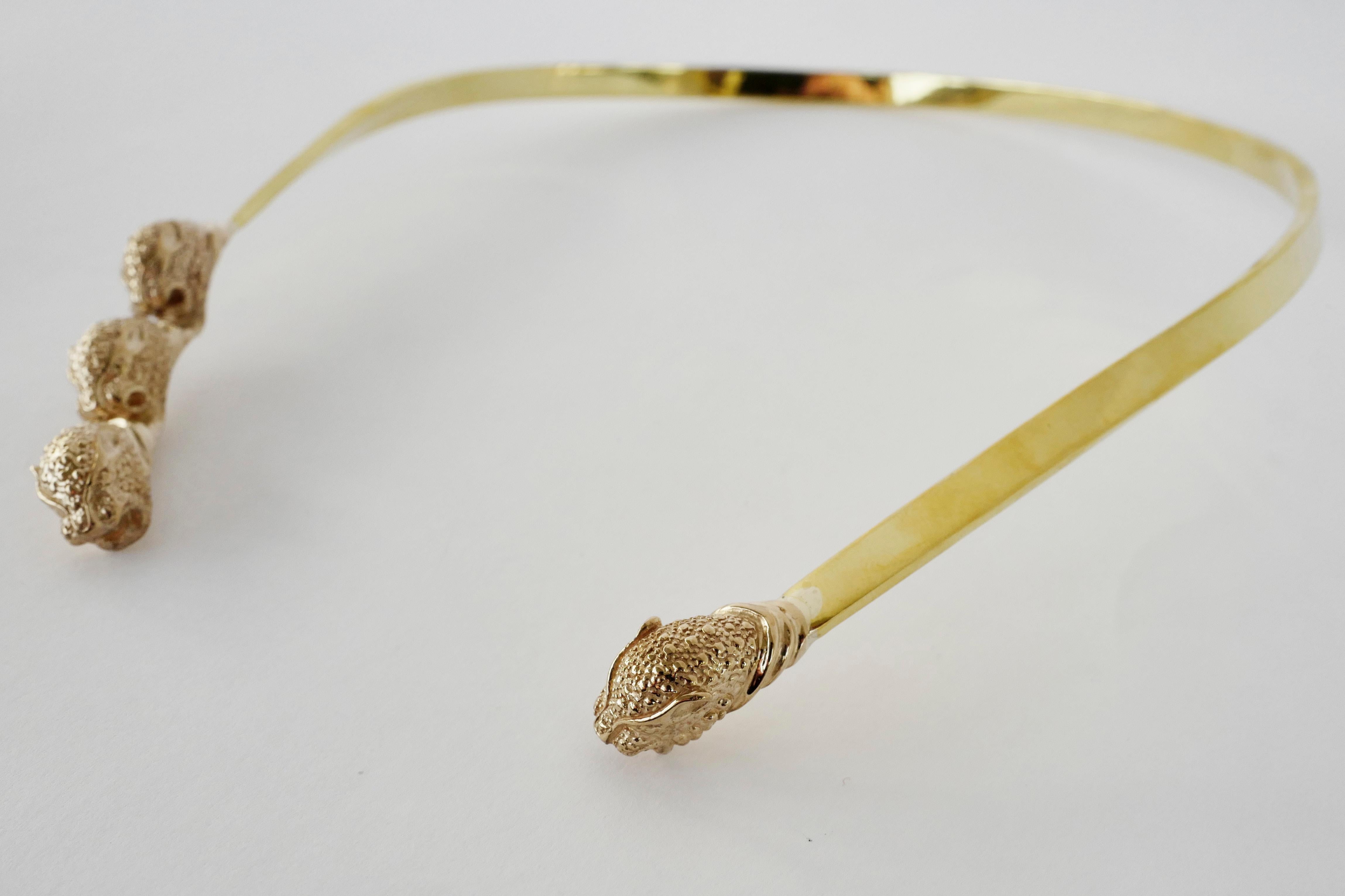 Women's Jaguar Necklace Neck Bangle Statement Piece Bronze Animal Jewelry J Dauphin
