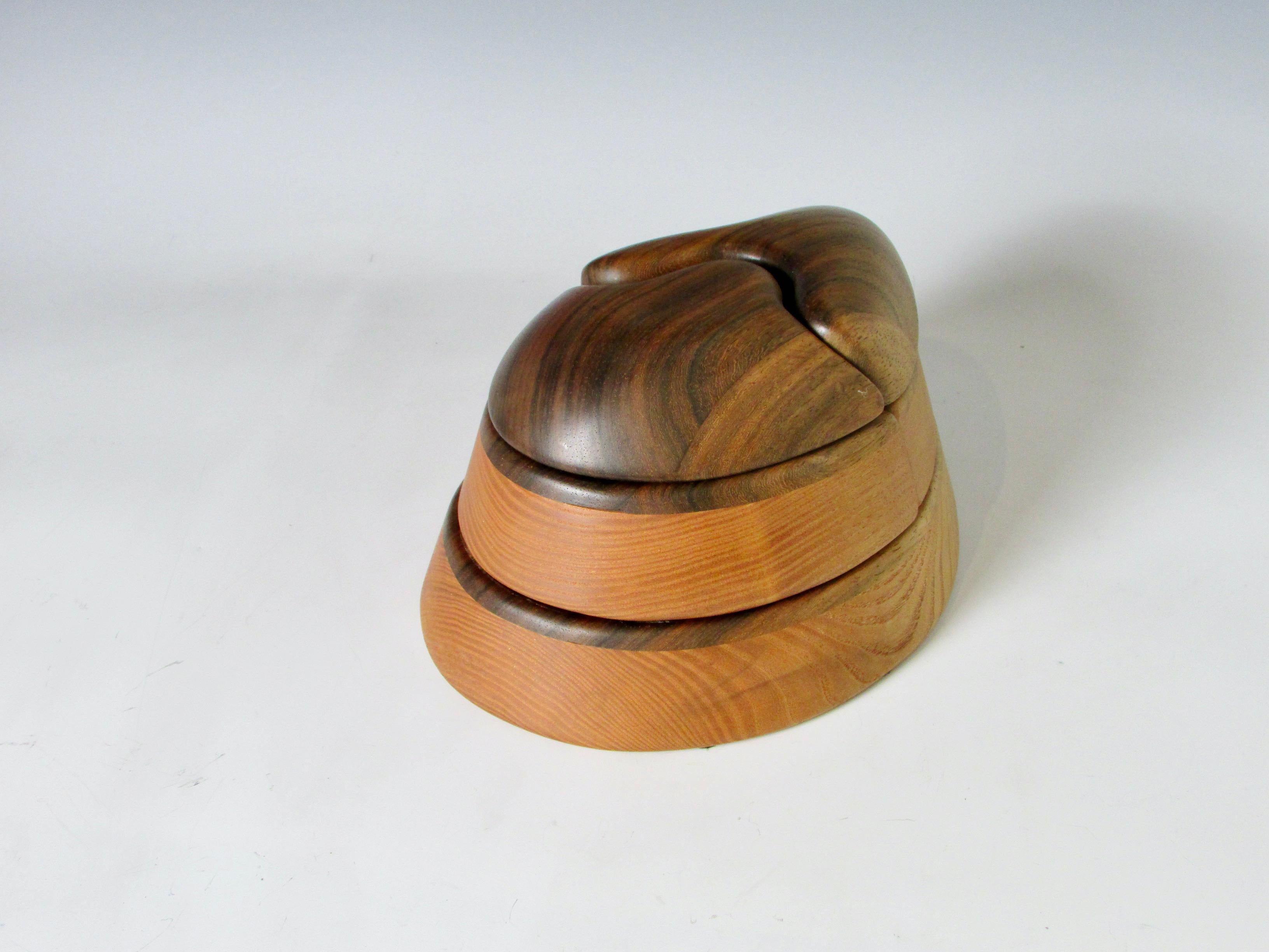 Multi Jointed Organic Form Rosewood and Ash Dresser Top Jewelry Trinket Box  For Sale 1