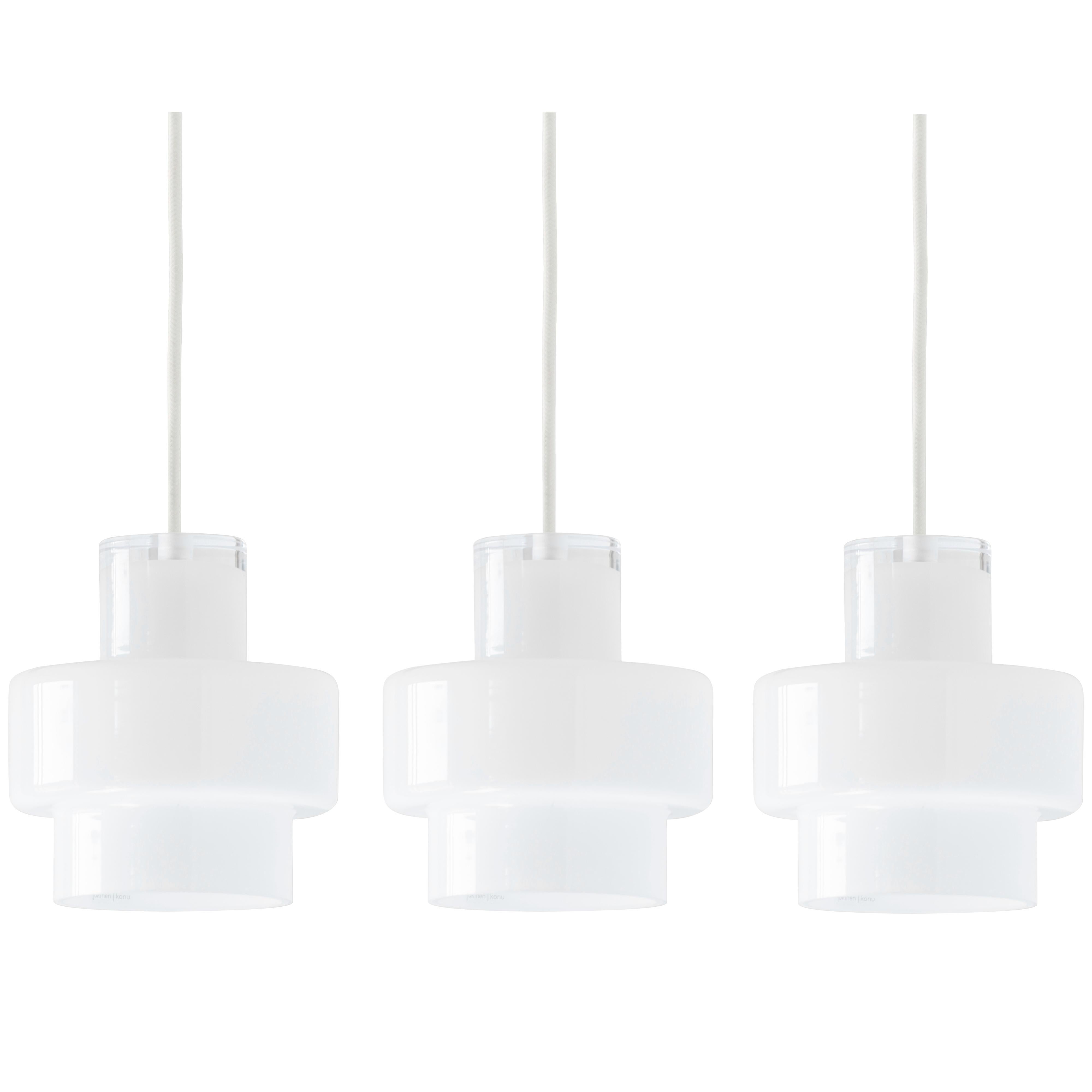 'Multi L' Glass Pendant in White by Jokinen and Konu for Innolux For Sale 3