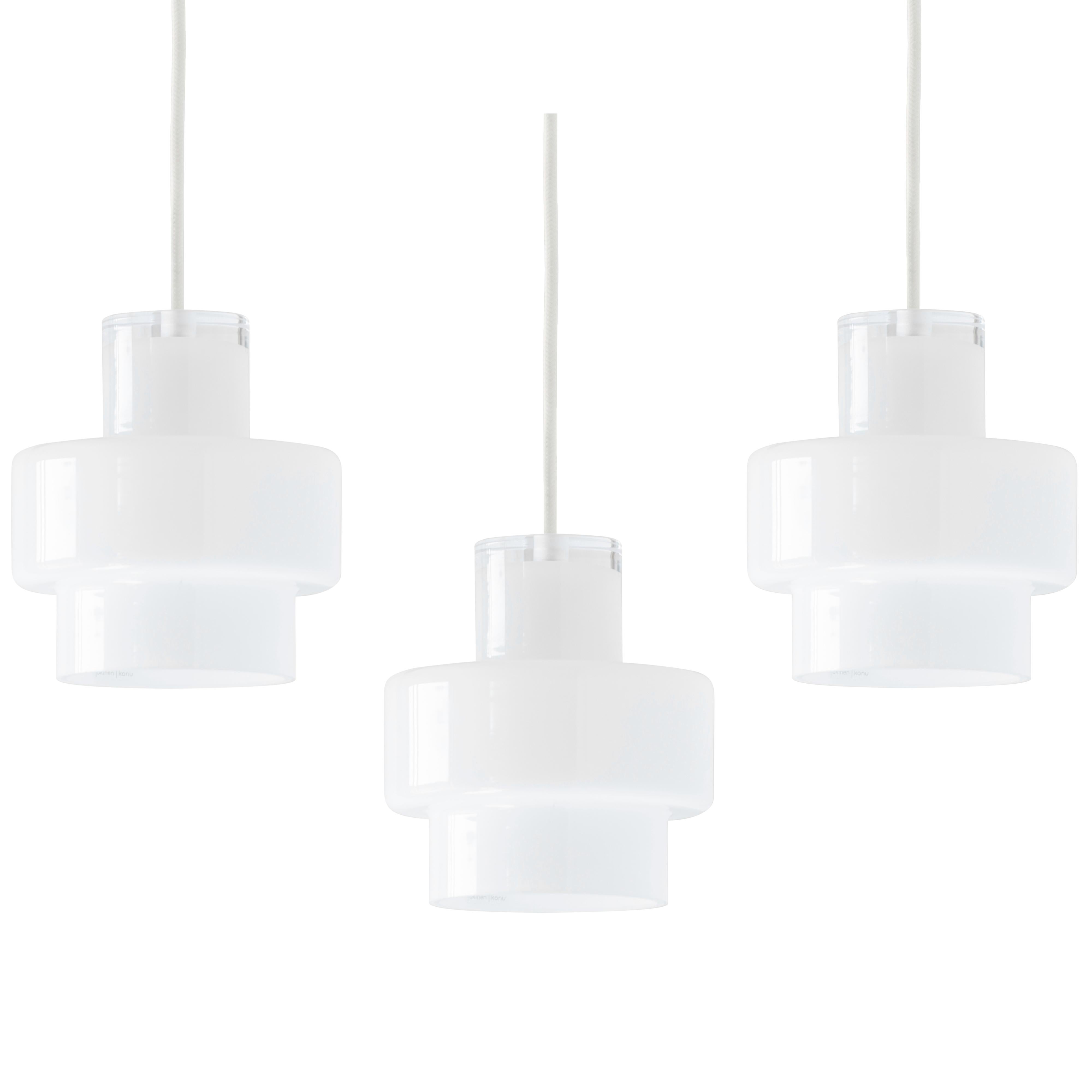 'Multi L' Glass Pendant in White by Jokinen and Konu for Innolux For Sale 7