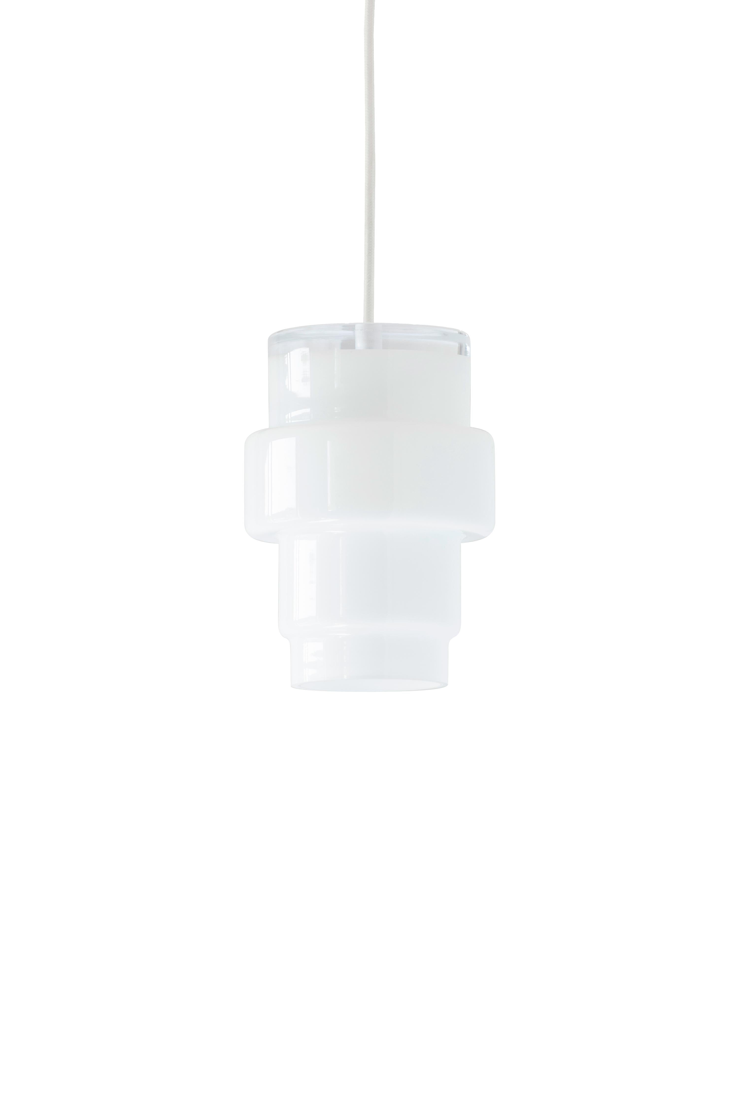 'Multi L' Glass Pendant in White by Jokinen and Konu for Innolux In New Condition For Sale In Glendale, CA