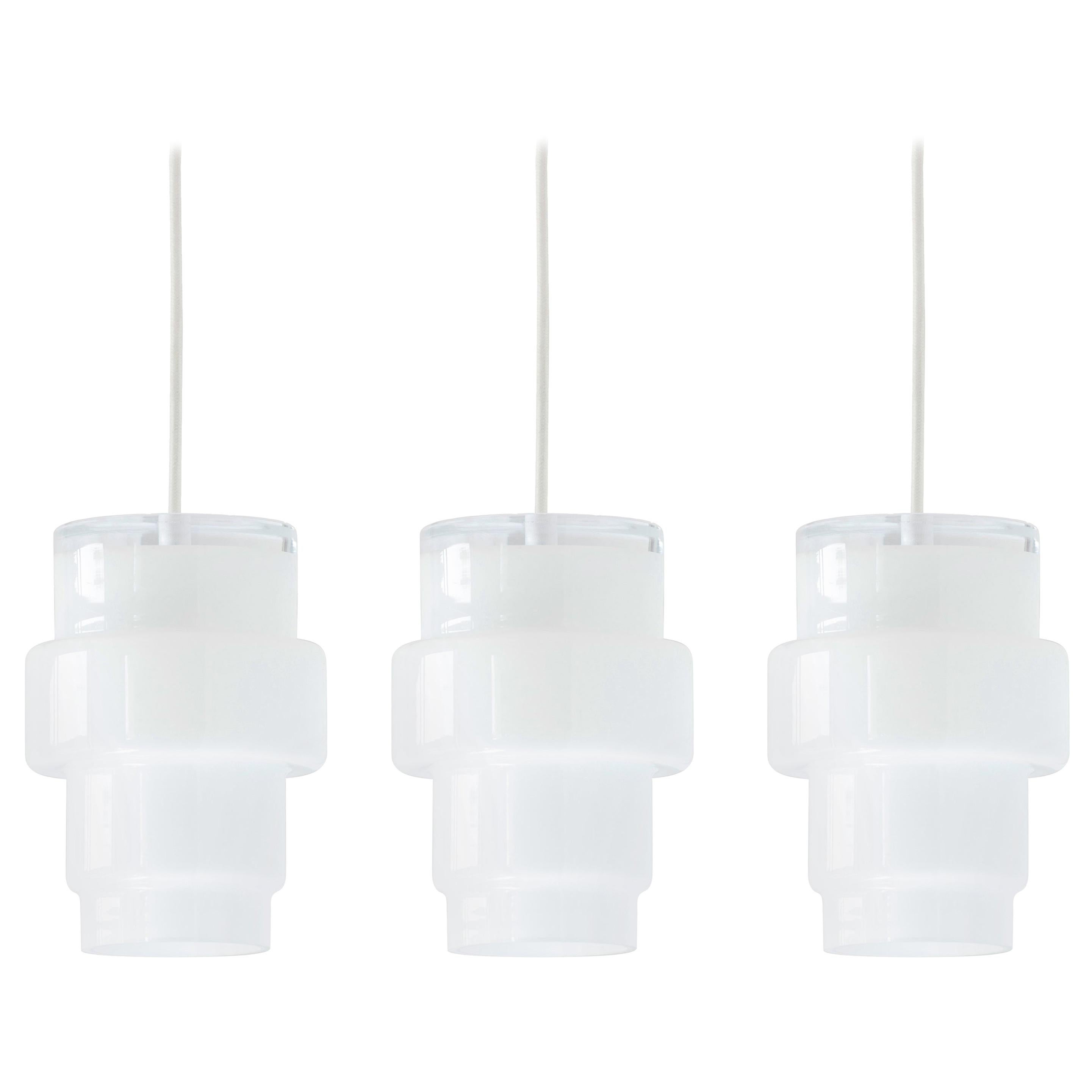 'Multi L' Glass Pendant in White by Jokinen and Konu for Innolux For Sale