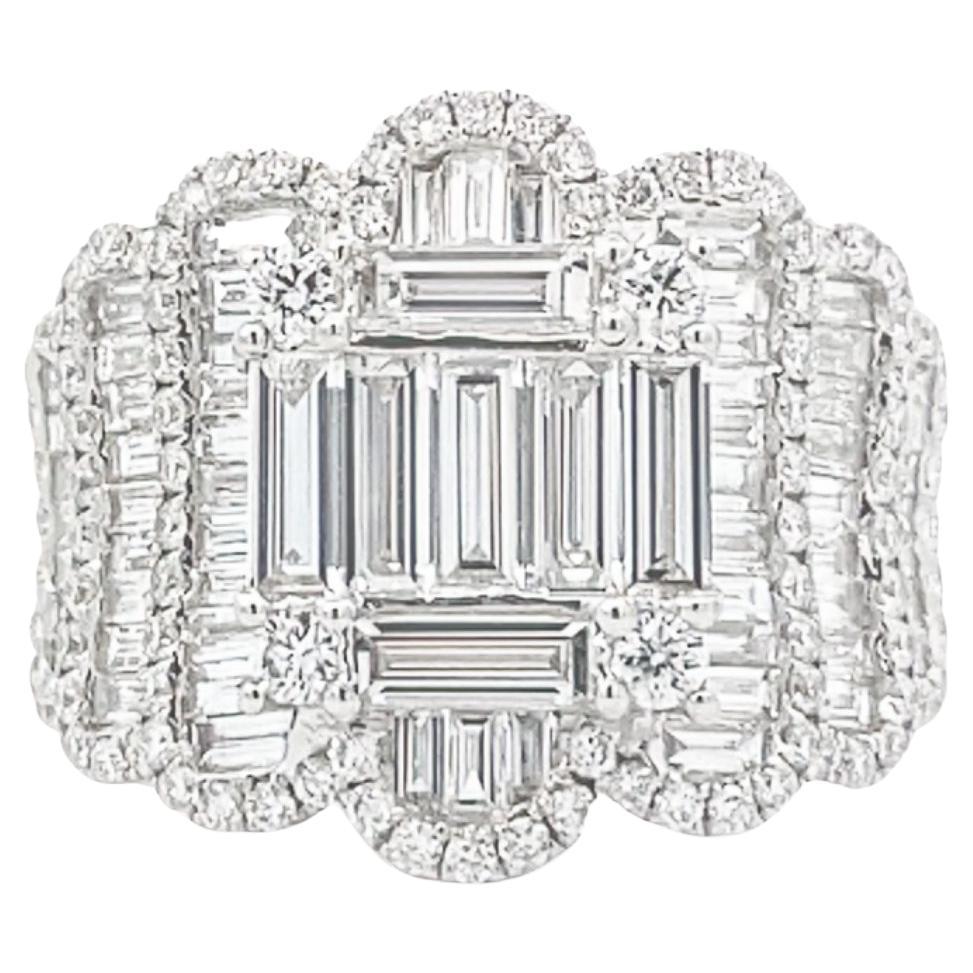 Maurice Fine Jewelry - Multi-Layer Baguette and Round Diamond Ring