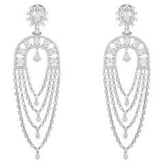 Multi Layered 14K White Gold Chandelier Drop Earrings