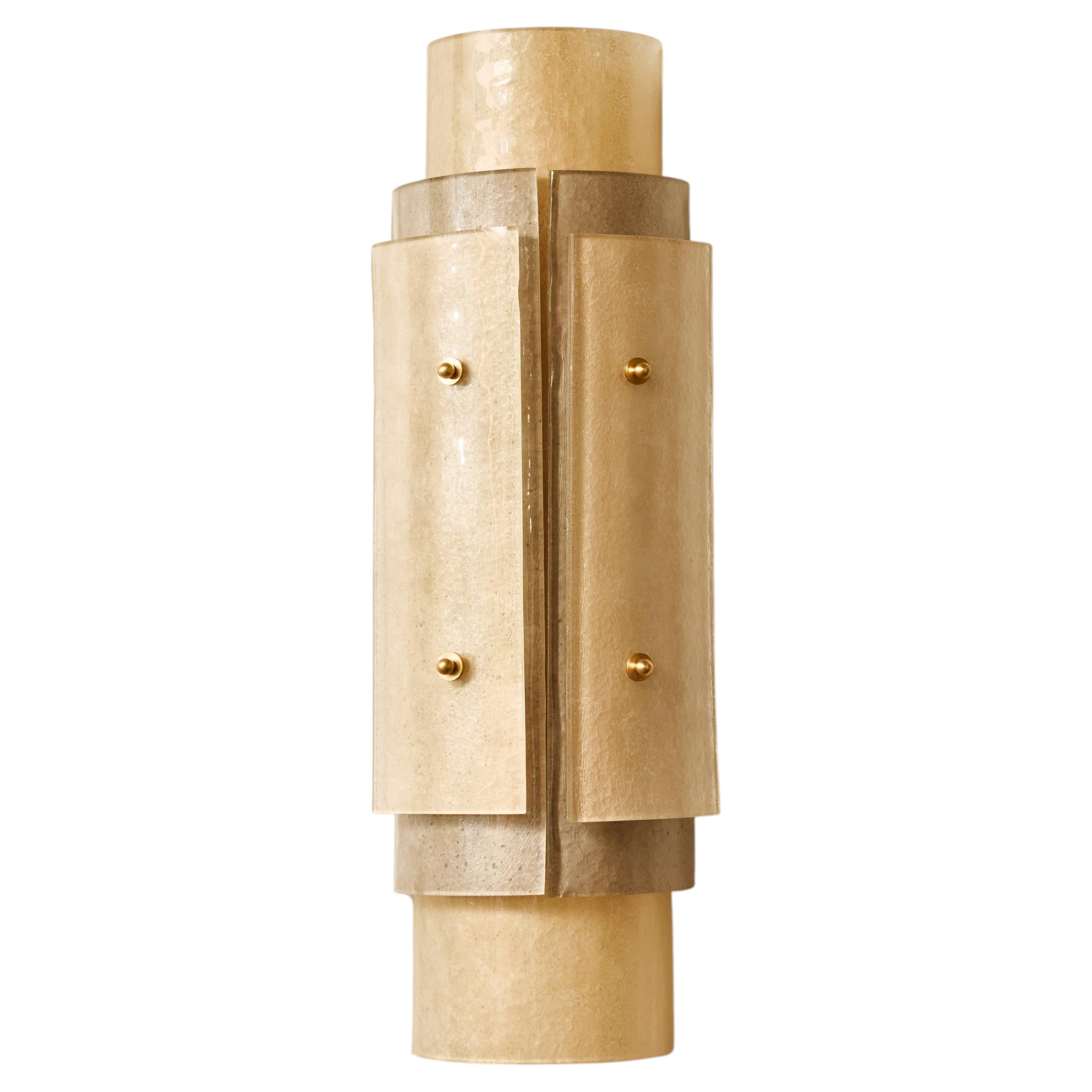 Multi Layers Murano Glass Wall Sconces in Beige Tones