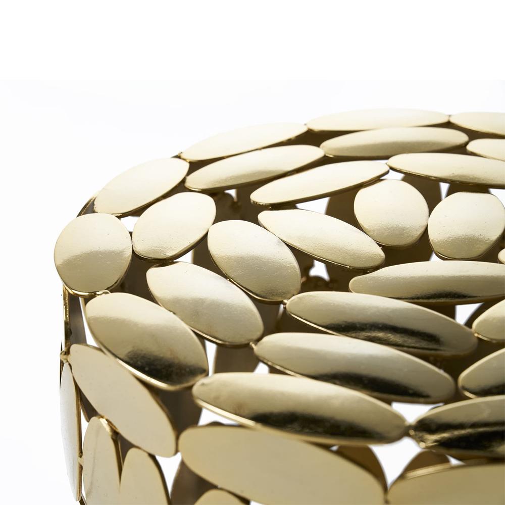 Hand-Crafted Multi Leaves Side Table in Gold Plated or Nickel Finish For Sale