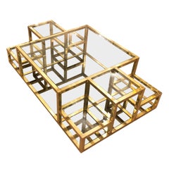 Multi-Level Brass Coffee Table, Italy, 1960s