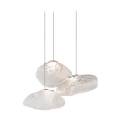 Multi-Light Suspension 73 Serie 3 Pendant Fixture Grey Glass