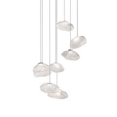 Multi-light suspension 73 Serie 8 pendant fixture clear glass