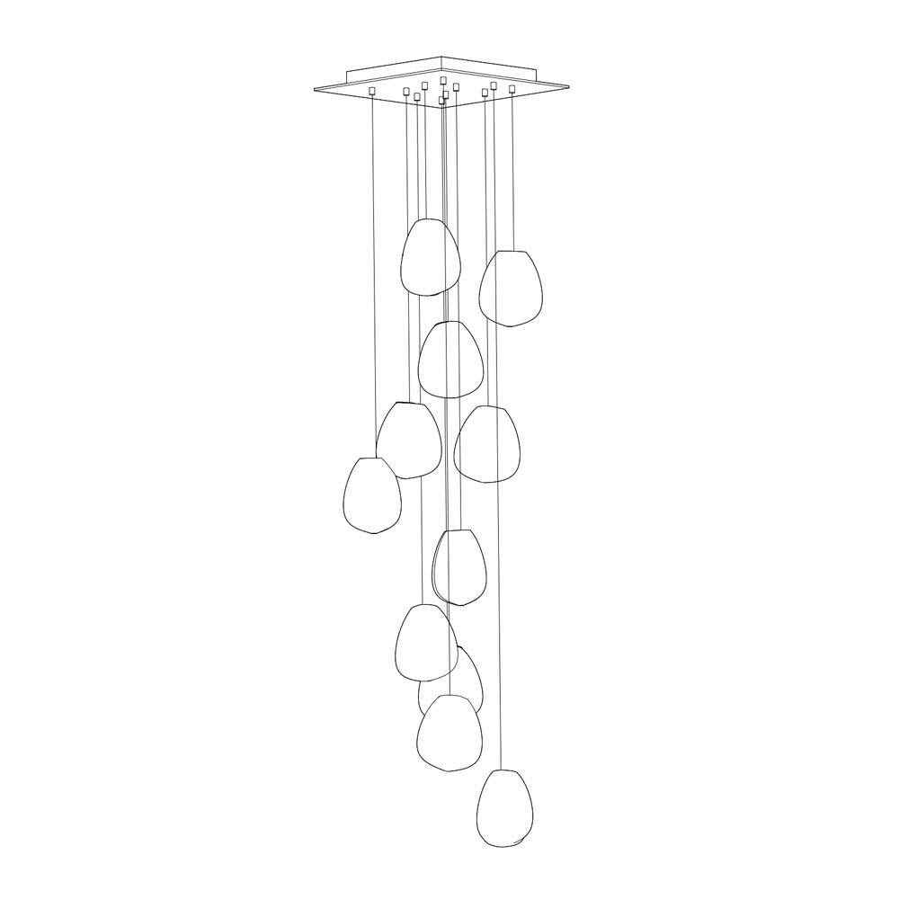 Canadian Multi-light suspension 73v Serie 11 light fixture For Sale