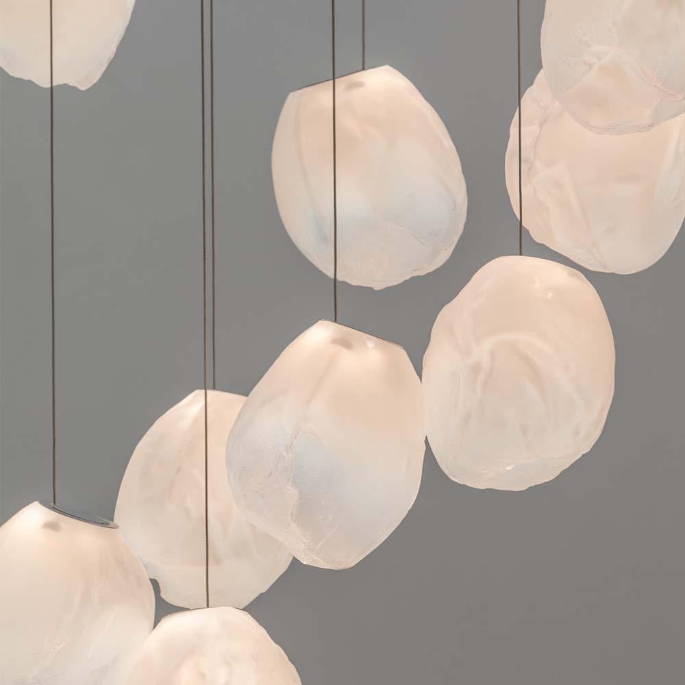 Ceramic Multi-light suspension 73v Serie 11 light fixture For Sale