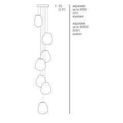 Multi-light suspension 73v Serie 7 light fixture