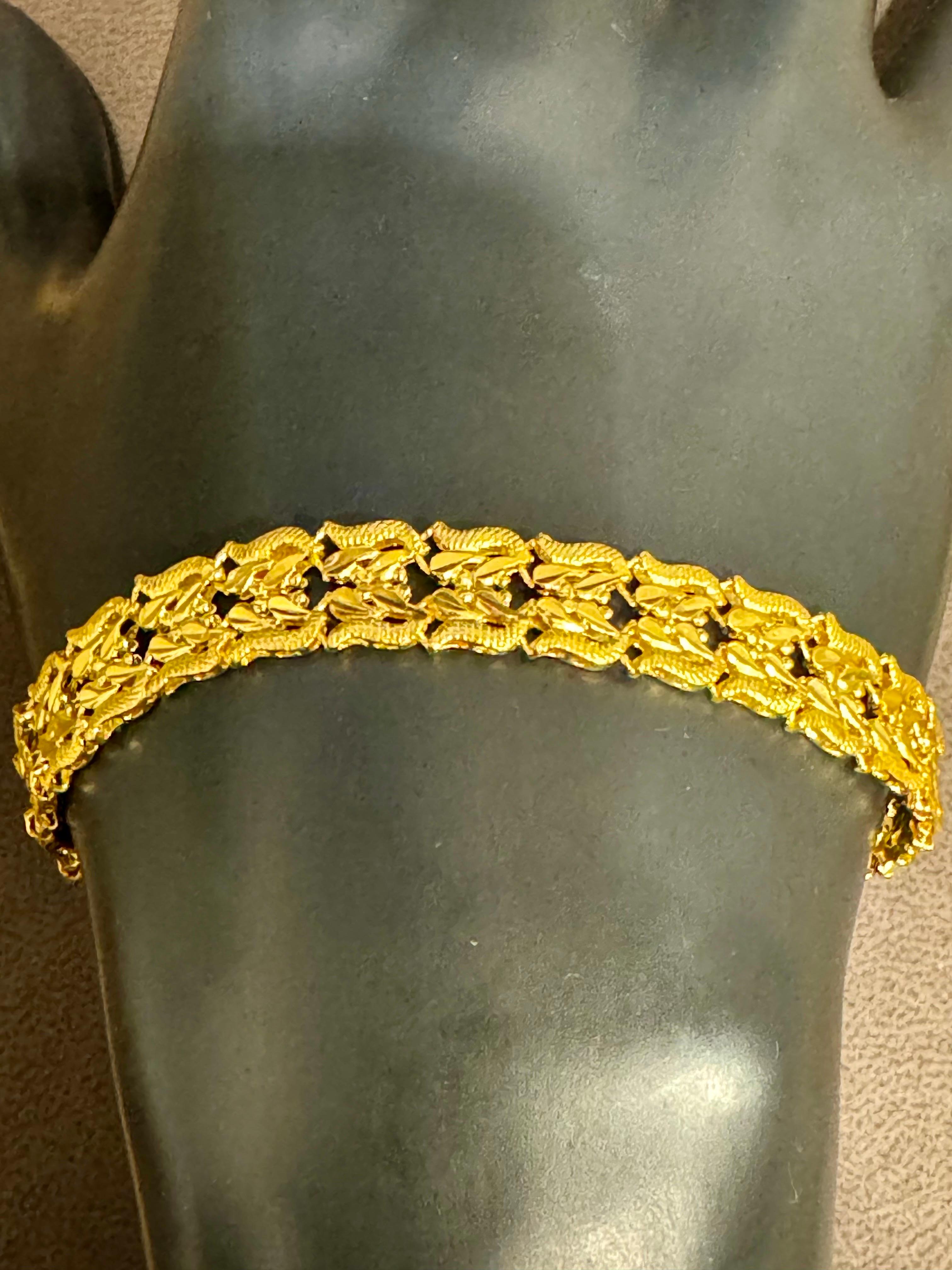 Bracelet unisexe en or jaune pur 24 carats, 15,4 gm, 7 INCH en vente 3