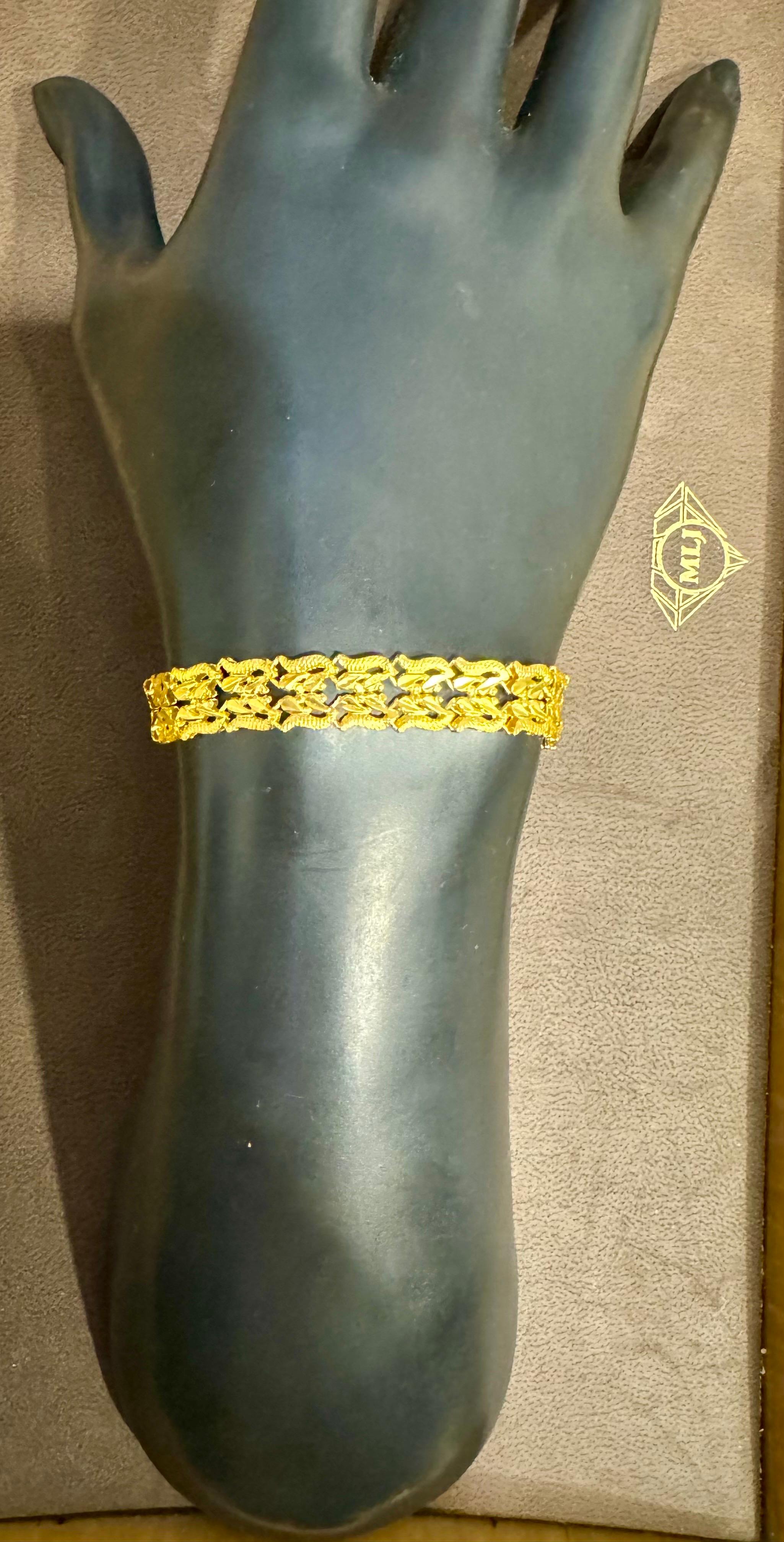 Bracelet unisexe en or jaune pur 24 carats, 15,4 gm, 7 INCH en vente 4