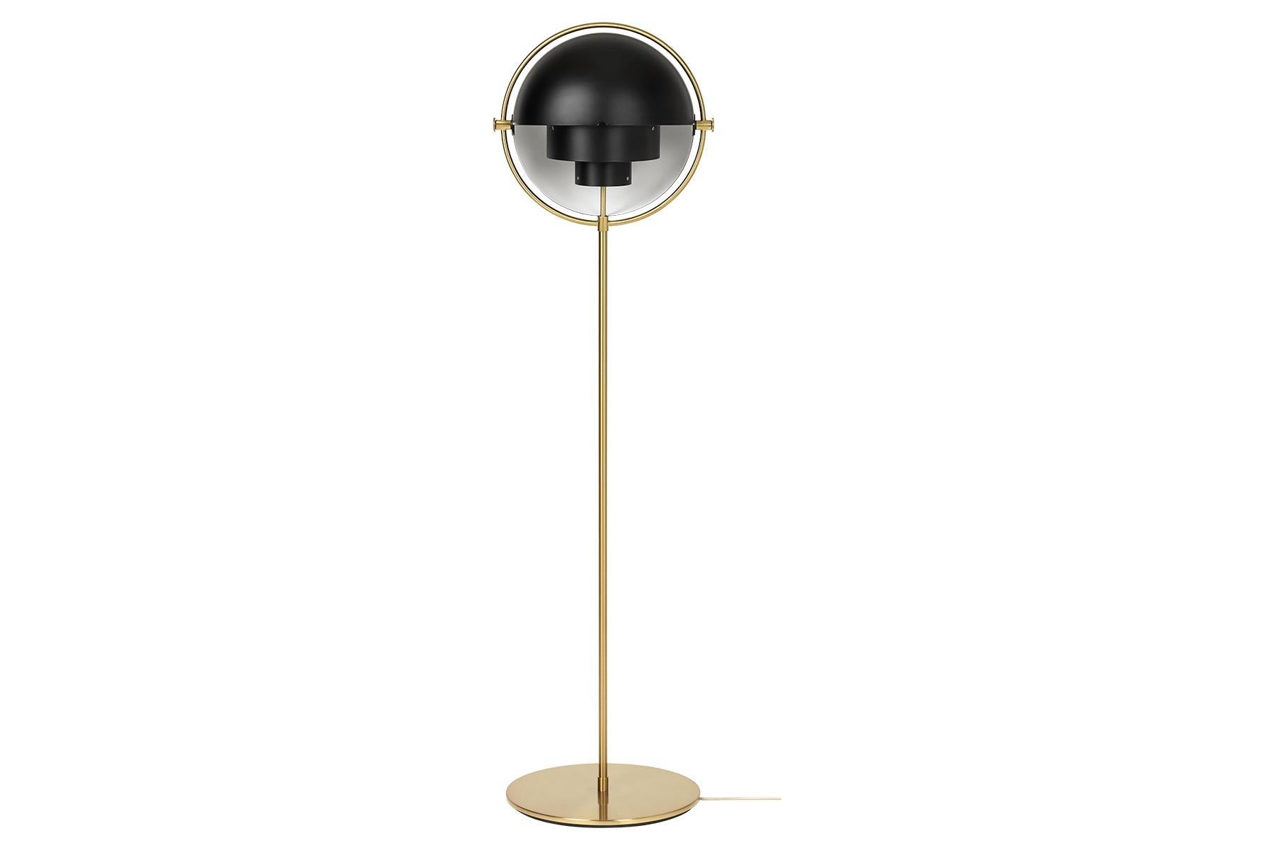 Mid-Century Modern Multi-Lite Floor Lamp, Black For Sale