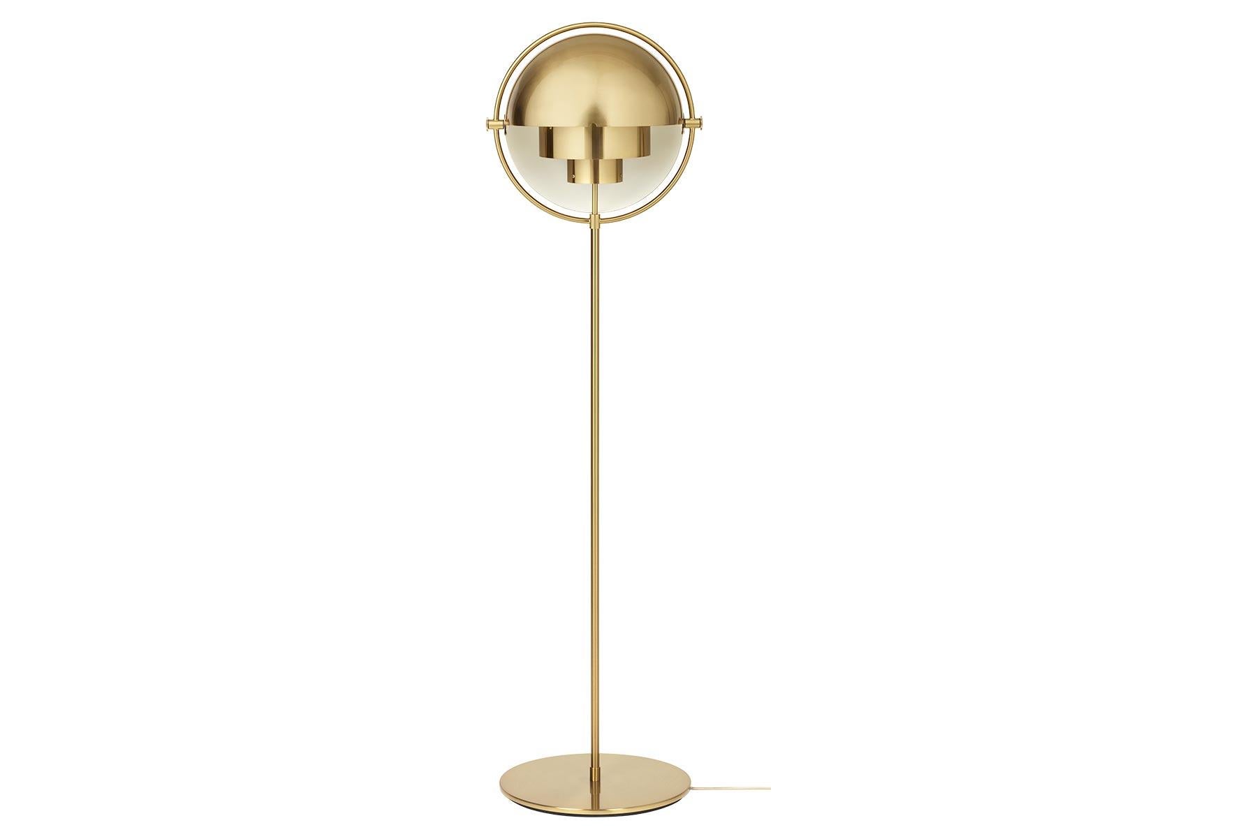 Mid-Century Modern Multi-Lite Floor Lamp, Brass For Sale