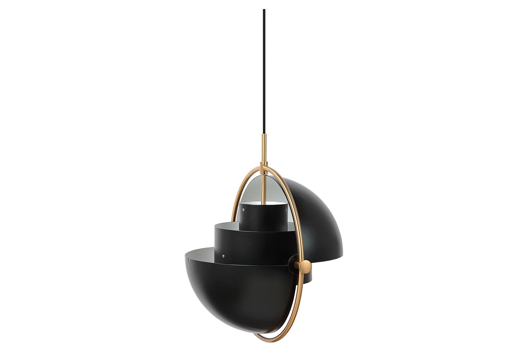 Mid-Century Modern Multi-Lite Pendant, Black For Sale