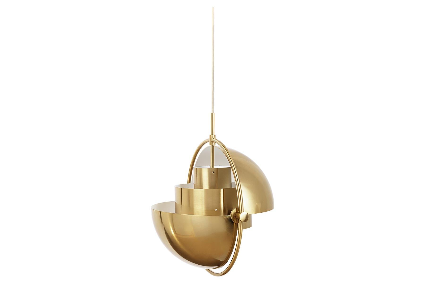 Mid-Century Modern Pendentif multi-lumière, laiton en vente