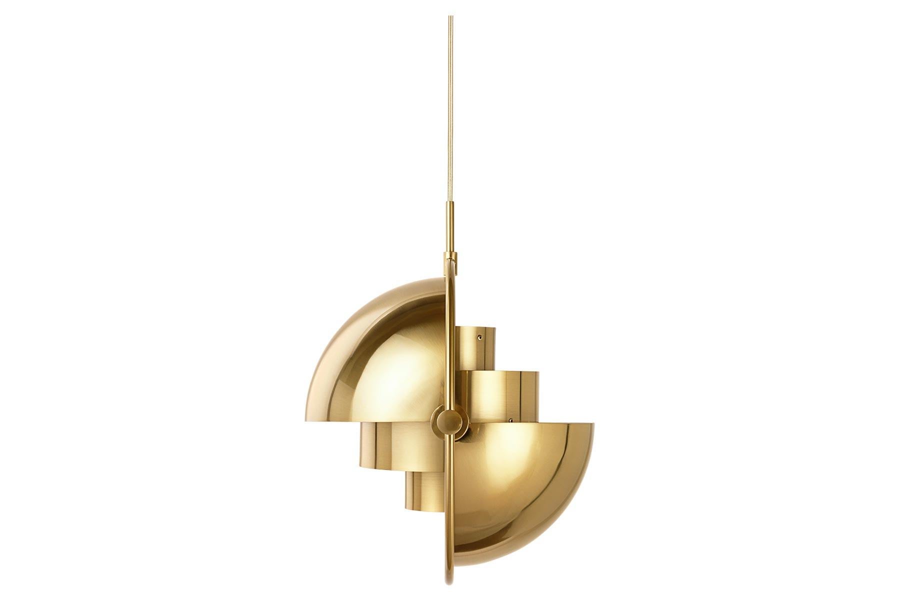 Danish Multi-Lite Pendant, Brass For Sale